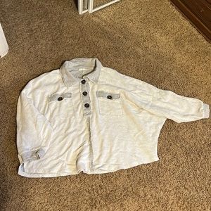 BUCKETLIST Gray Button-Up Sweatshirt